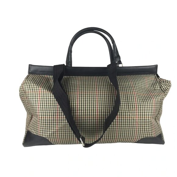 Diane von Furstenberg Womens Multicolor Plaid Pockets Double Handles Duffle Bag - Picture 3 of 10